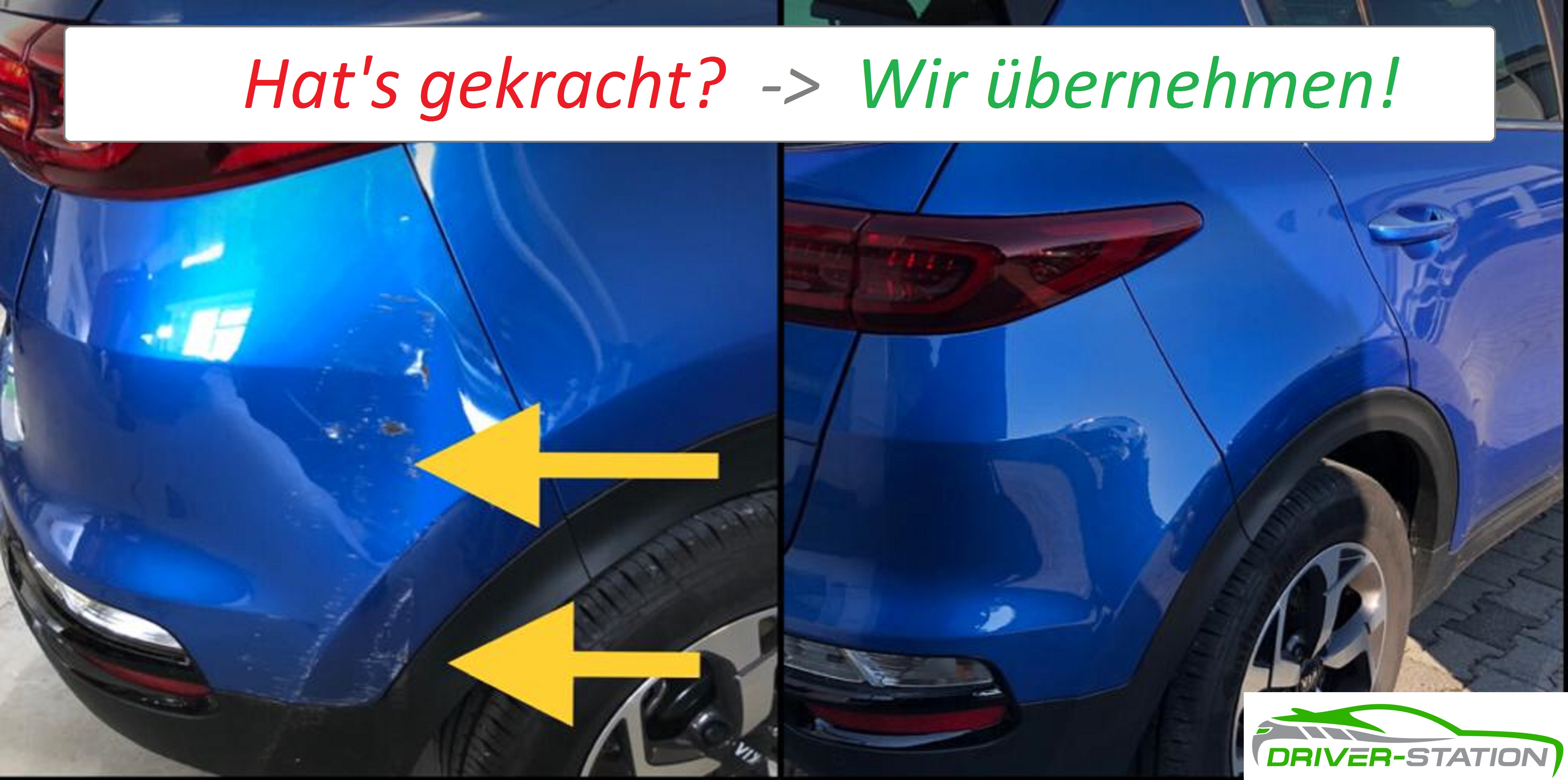 Lackschaden reparieren lassen in München Trudering: Lackschaden vorher und nachher